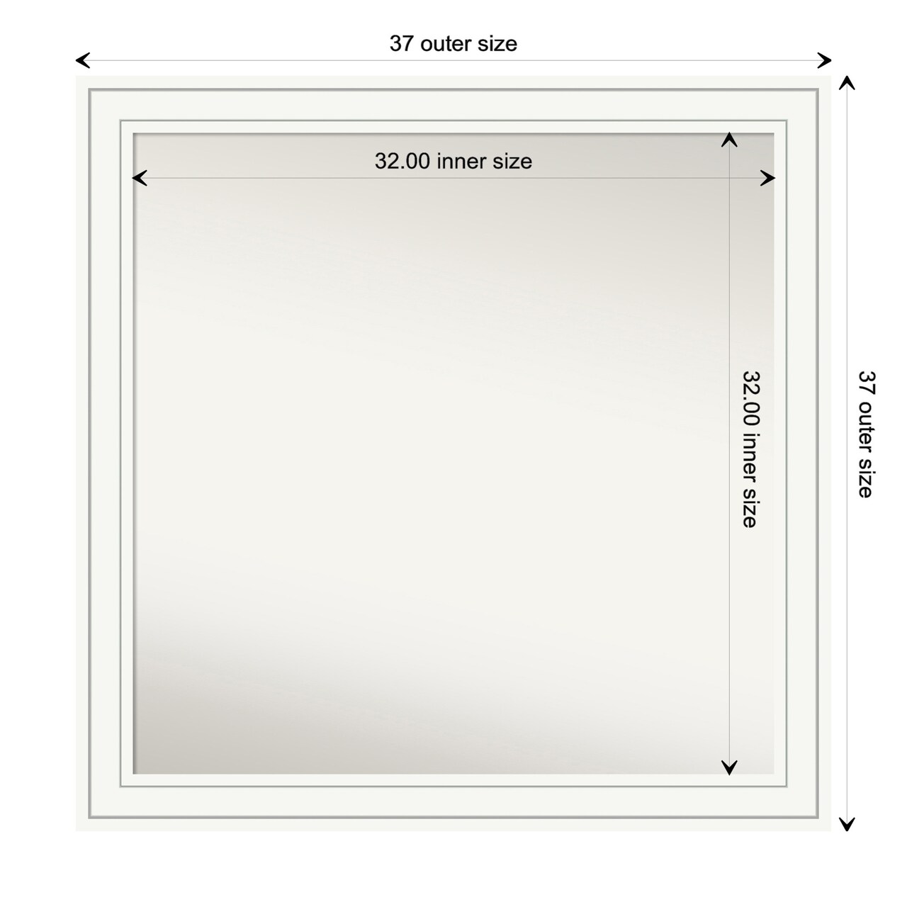 Craftsman White Non-Beveled Custom Framed Bathroom Vanity Wall Mirror